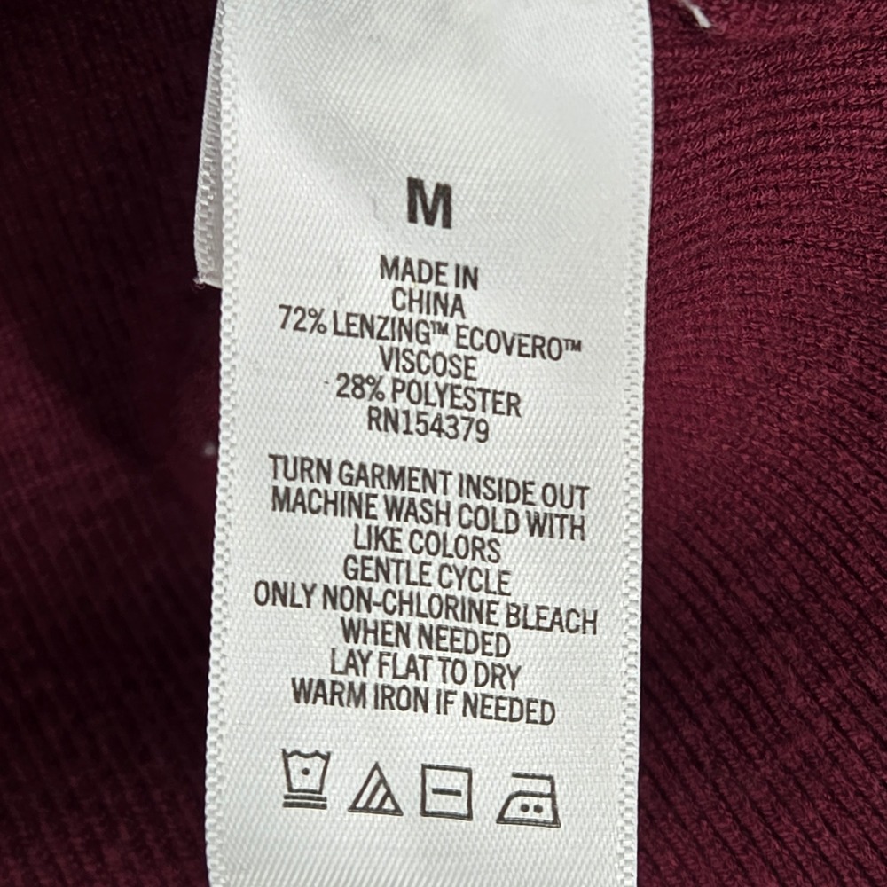 Aeropostale MEDIUM Short Sleeve Sweater Women Maroon Coquette Balletcore - Picture 6 of 7